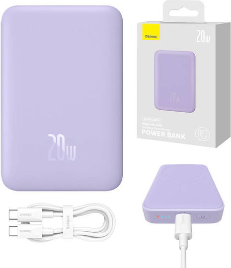 Baseus Mini Power Bank 10000mAh 20W с USB-C порт Power Delivery Лилав