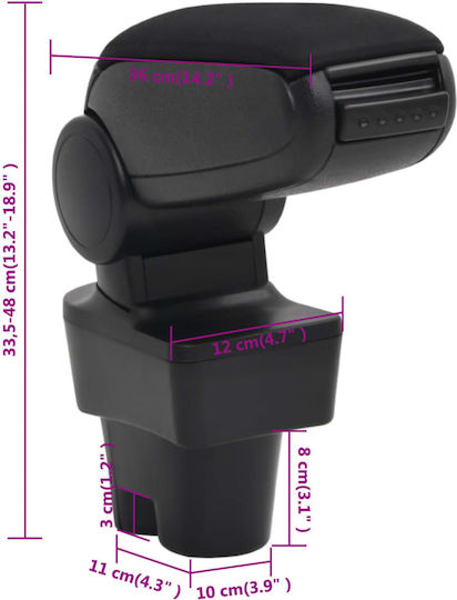vidaXL Car Armrest for Volkswagen CC Black