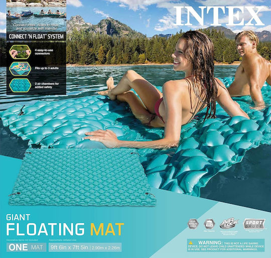 Intex Φουσκωτό Στρώμα Θαλάσσης 2 Ατόμων Τιρκουάζ