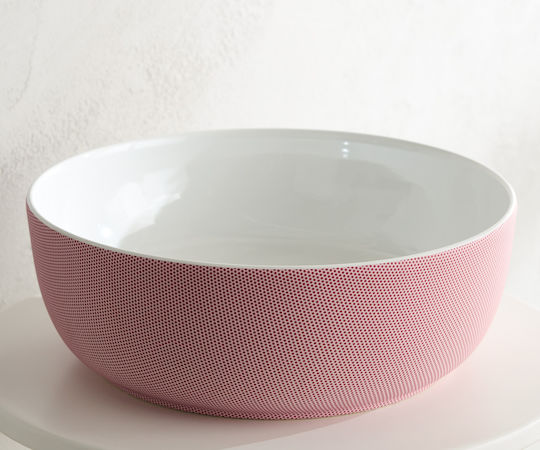 Scarabeo Glam Deasupra Blatului Chiuvetă Porțelan 39x39x14cm Ser Pois Pink