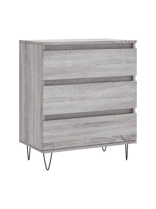Wooden Bedroom Chest of Drawers with 3 Drawers 60x35x70cm