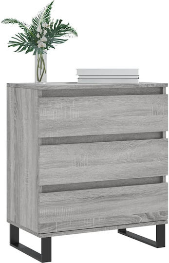 Comoda pentru Dormitor cu 3 sertare Gri 60x35x70buc