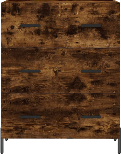 Wooden Chest of Drawers with 3 Drawers 69.5x34x90cm