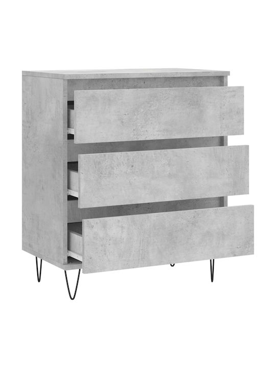 Συρταριέρα Κρεβατοκάμαρας mit 3 Schubladen Gray 60x35x70cm