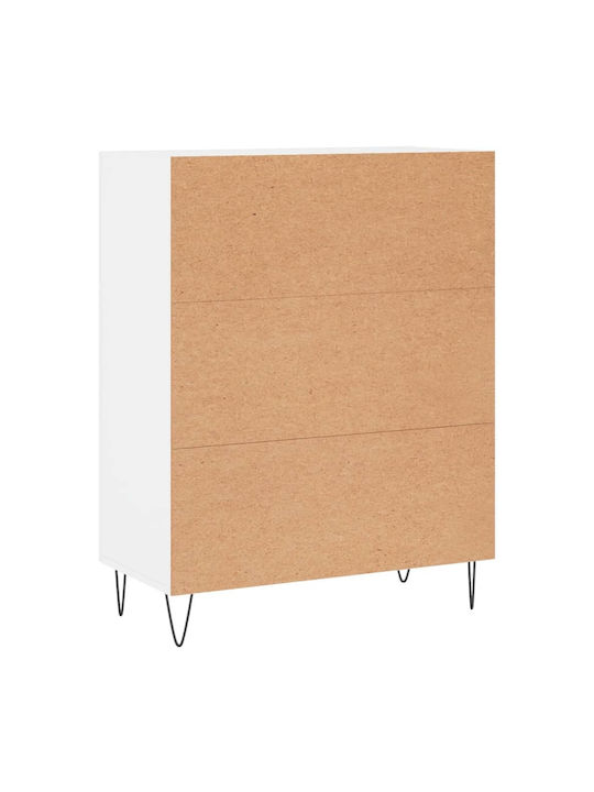 Συρταριέρα Κρεβατοκάμαρας mit 3 Schubladen Weiß 69.5x34x90cm