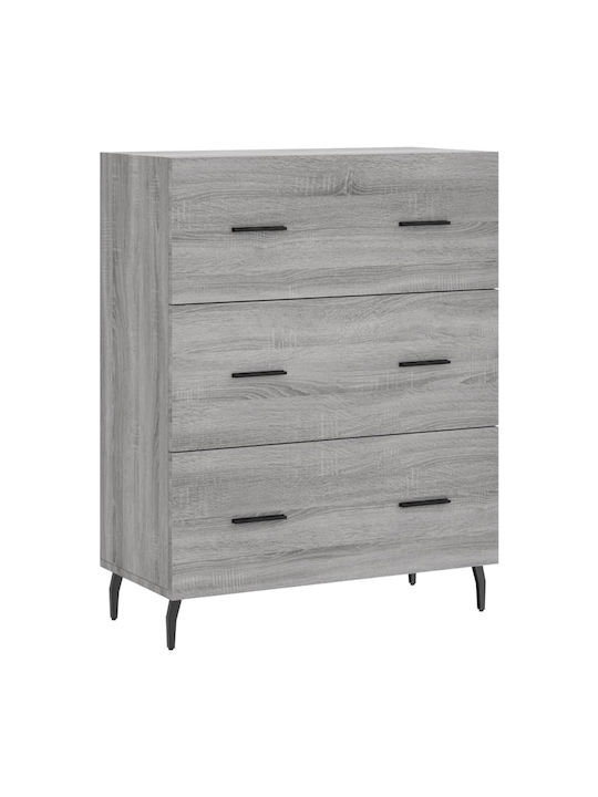 vidaXL Kommode Schlafzimmer Holz mit 3 Schubladen 69.5x34x90cm