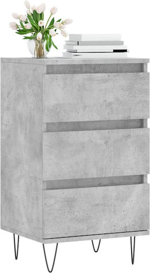 Comoda pentru Dormitor cu 3 sertare Gri 40x35x70buc