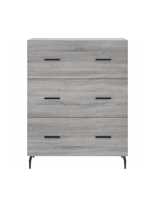 vidaXL Kommode Schlafzimmer Holz mit 3 Schubladen 69.5x34x90cm