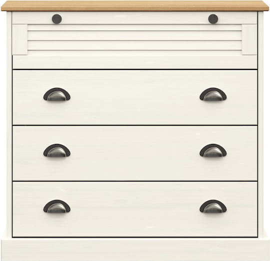 Wooden Chest of Drawers with 4 Drawers 80x40x76cm