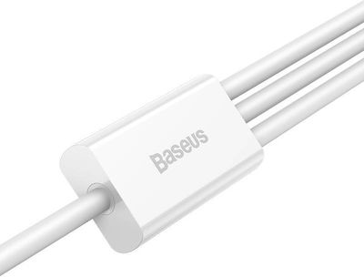 Baseus Regular USB to Lightning / Type-C / micro USB Cable 3.5A Λευκό 0.5m (P10320105221-01)