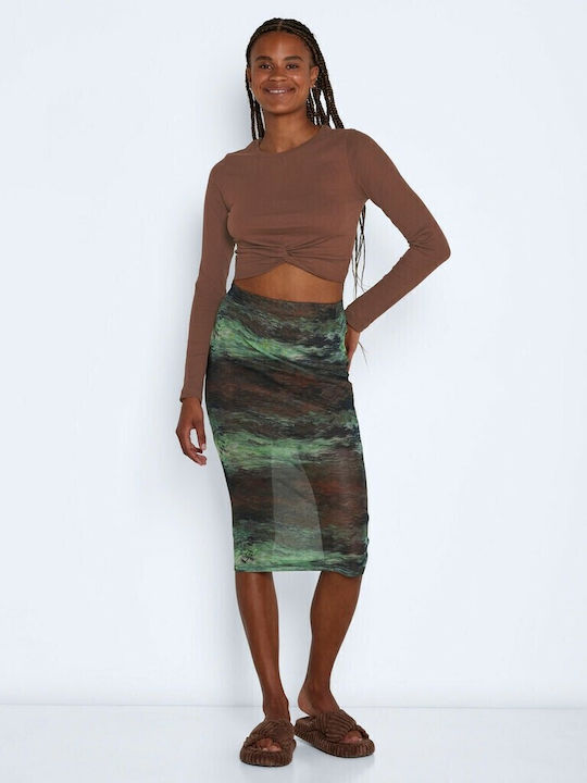 Damen Bluse Baumwolle Langärmelig Braun