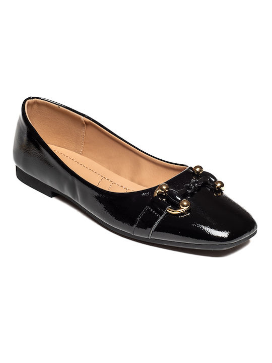 Cassandra Patent Leather Ballerinas Black