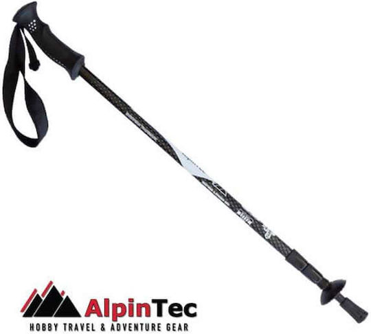 AlpinPro Pair of Telescopic Aluminum Trekking Poles Eagle A-Shock Black 320gr