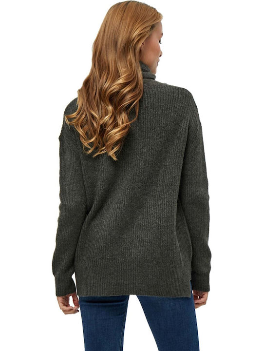 Desires Women's Long Sleeve Sweater Turtleneck Green