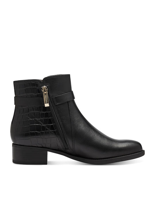 Leder Stiefeletten Damen Schwarz