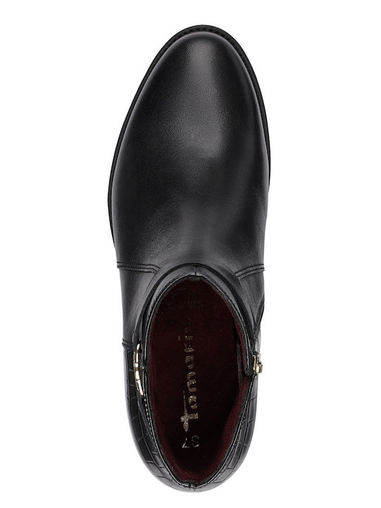 Leder Stiefeletten Damen Schwarz
