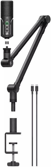 Sennheiser Profile Кондензаторен Микрофон с USB Type-C Настолен за Вокали в Черен Цвят