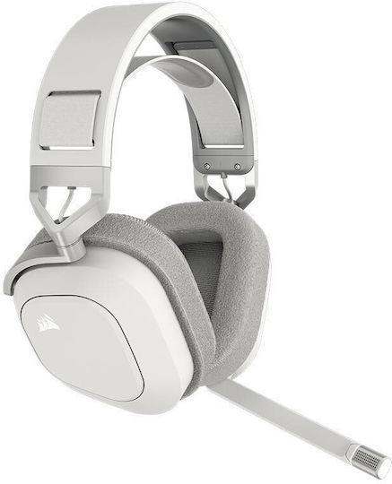 Corsair HS80 Max RGB Wireless Over Ear Gaming Headset with Bluetooth USB Connectivity White for PC