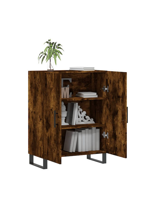 Living Room Display Cabinet Made of Particle Board in Smoky Oak Color 69.5x34x90cm