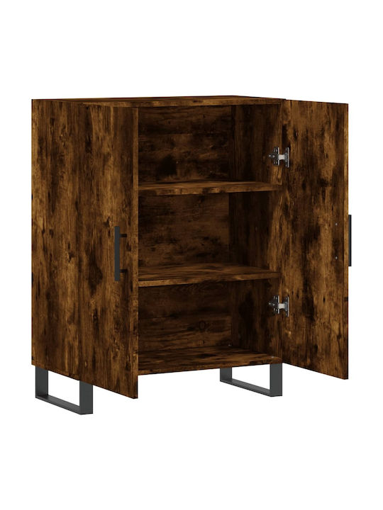 Living Room Display Cabinet Made of Particle Board in Smoky Oak Color 69.5x34x90cm