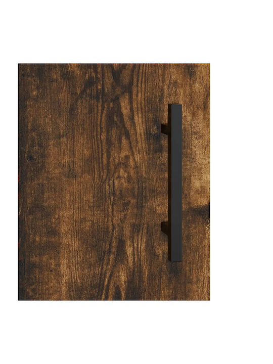 Living Room Display Cabinet Made of Particle Board in Smoky Oak Color 69.5x34x90cm