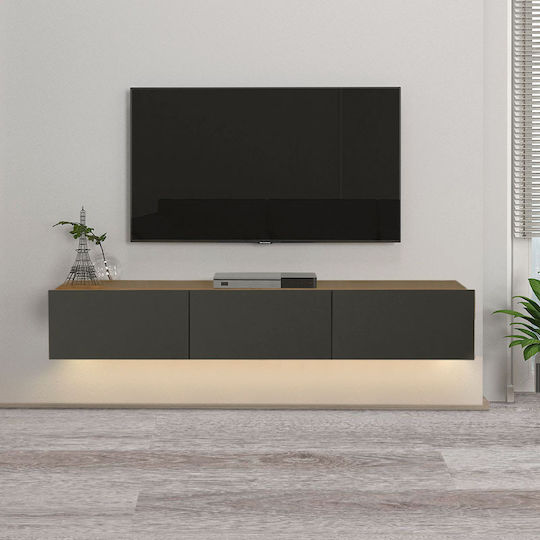 TV Stand Damla Sapphire Oak Anthracite M180xD29.5xH29.5cm GP042-0169