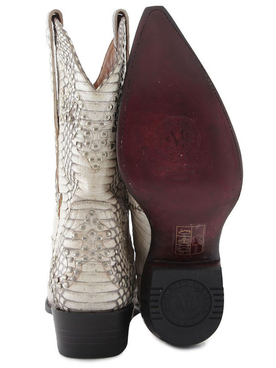 Damen Cowboy-Stiefeletten Beige