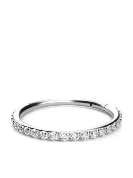 Amalfi Accessories Σκουλαρίκια Κρίκοι από Ατσάλι με Διαμάντι Amalfi Accessories Σκουλαρίκια Κρίκοι από Ατσάλι με Διαμάντι