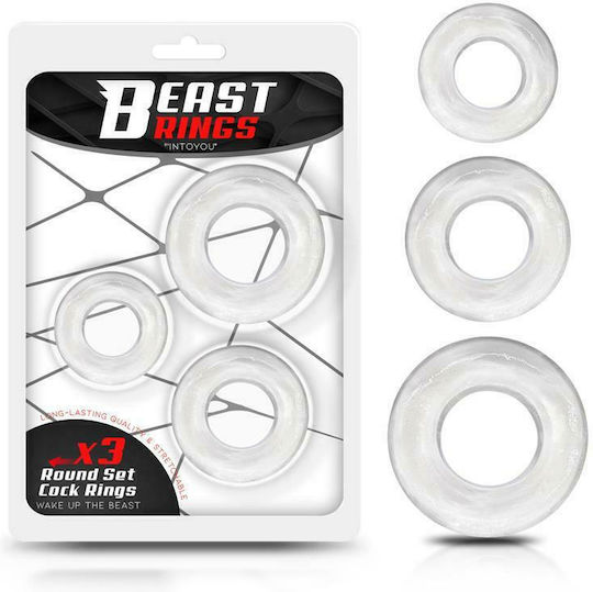 IntoYou Beast Rings Round Set Cock Rings Clear 3pcs