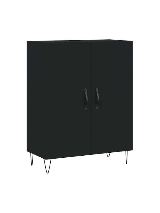 Sideboard Wooden Black 69.5x34x90cm