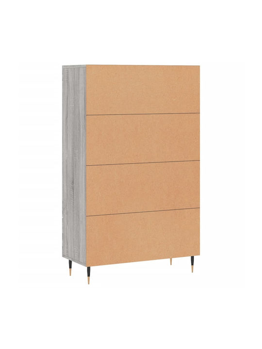 Wohnzimmer Vitrine aus Spanplatte mit Verglasung in Grau 69.5x31x115cm