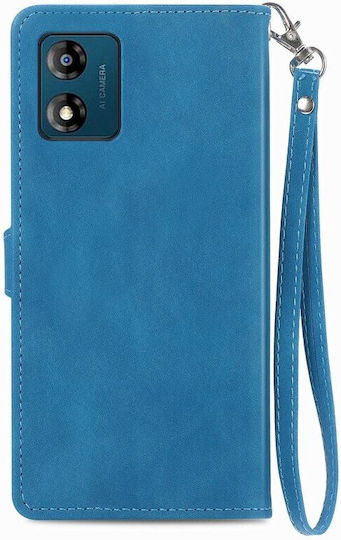 Flower Zipper Wallet Μπλε (Moto E13)
