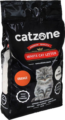 Catzone White Cat Litter Clumping Odour Control Cat Litter Orange 10kg