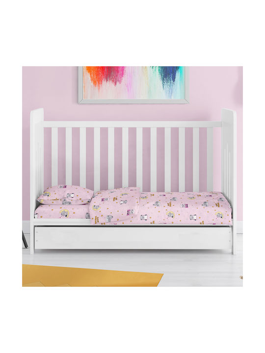 Dimcol Sweet Dreams 550 Pink Fitted Sheet 120x160cm