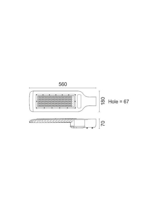 Spot Light Εξωτερικό Φωτιστικό LED Δρόμου 120W με Ψυχρό Λευκό Φως IP65 Μαύρο