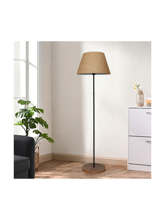 Megapap Percy Floor Lamp H145xW36cm. with Socket for Bulb E27 Beige