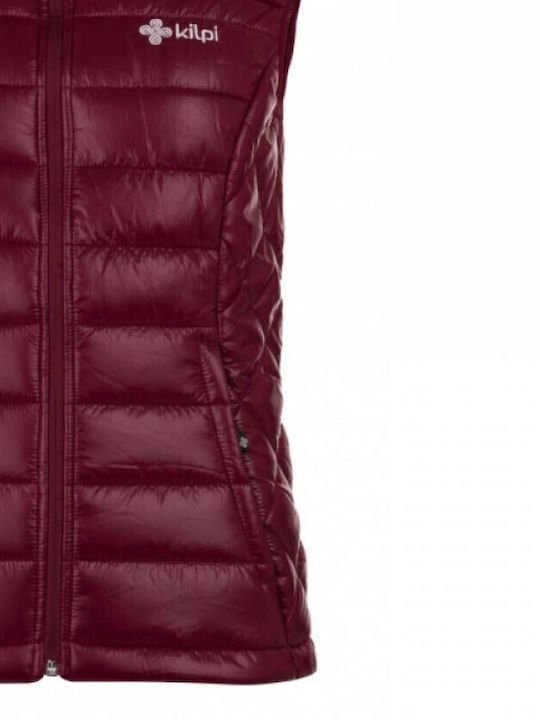 Women's Short Puffer Jacket for Spring or Autumn Burgundy