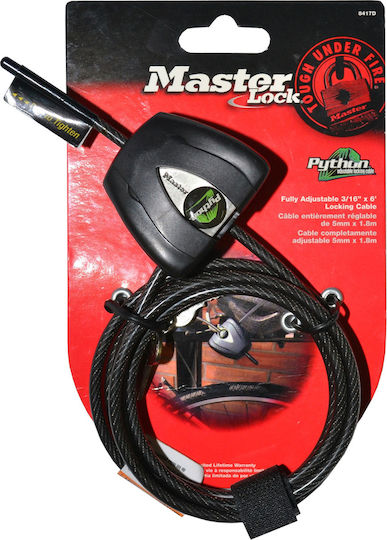 Master Lock Kabel mit Schlüssel Schwarz