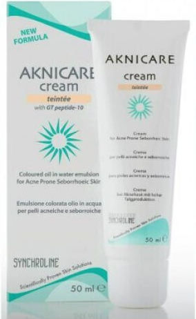 Synchroline Aknicare Ενυδατική Κρέμα Προσώπου Ημέρας με Χρώμα κατά της Ακμής με Υαλουρονικό Οξύ 50ml