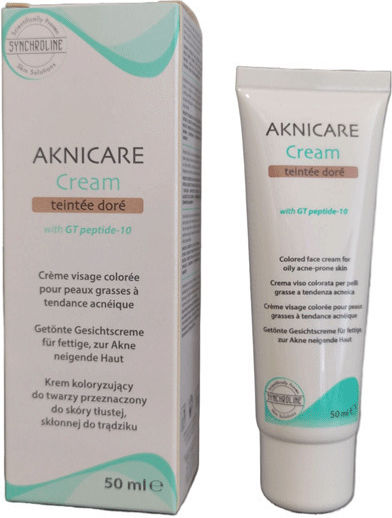 Synchroline Aknicare Ενυδατική Κρέμα Προσώπου Ημέρας με Χρώμα κατά της Ακμής με Υαλουρονικό Οξύ 50ml