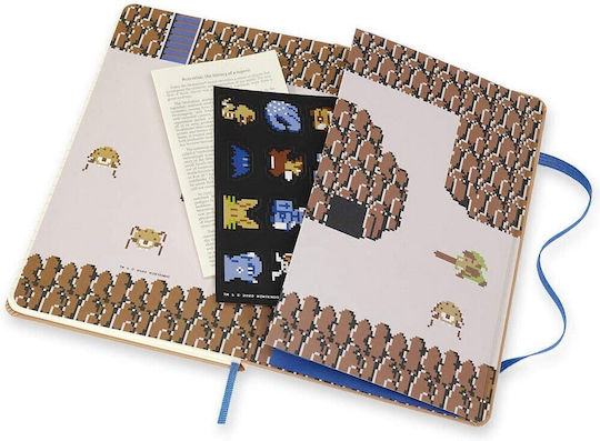 Moleskine Large Zelda Ruled Moving Σημειωματάριο Ριγέ με Λάστιχο Μπεζ