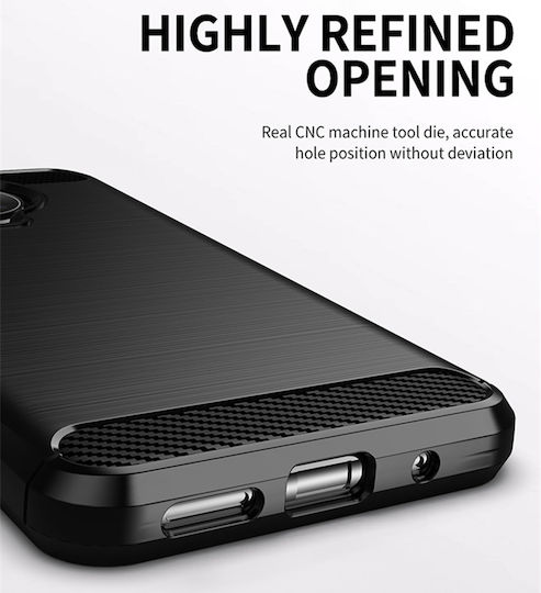 Techsuit Carbon Umschlag Rückseite Silikon Schwarz (Nokia G20)