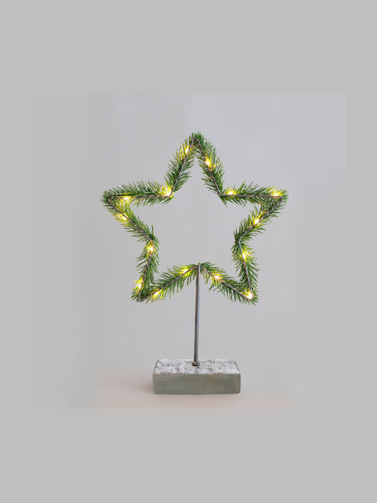 Aca Χριστουγεννιάτικο Διακοσμητικó Επιτραπέζιο Αστέρι Φωτιζόμενο Μεταλλικό Λευκό 26x7x40εκ.