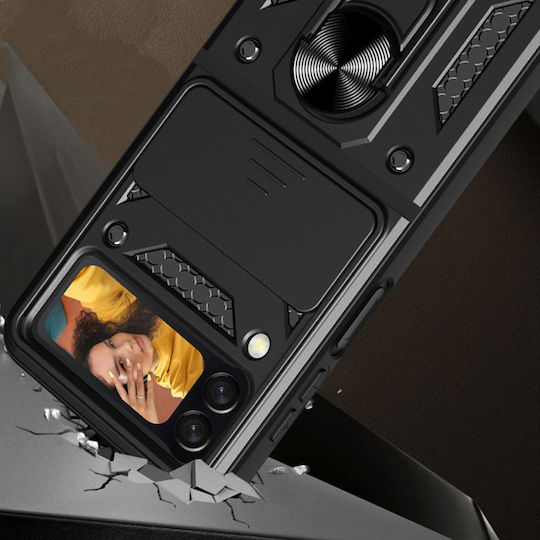 Techsuit CamShield Umschlag Rückseite Kunststoff / Silikon Schwarz (Galaxy Z Flip5)