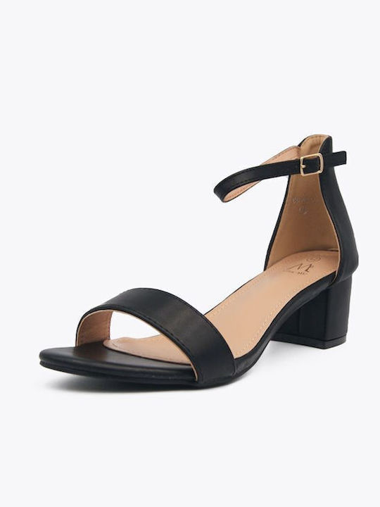 Joya Women's Sandals with Ankle Strap Black