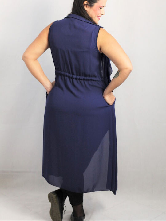 Long Women's Vest Blue