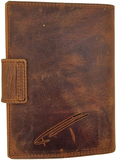 ByLeather Notizbuch 150 Blätter mit Stifthalter Braun