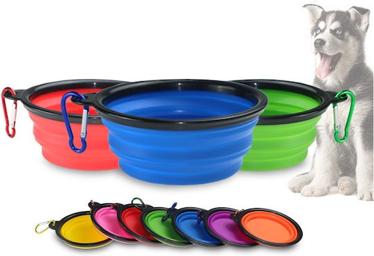 eBest Bowl Silicone Food & Water for Dog & Cat 500ml in Red Color
