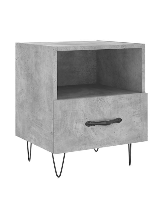 Wooden Bedside Table Gray 40x35x47.5cm