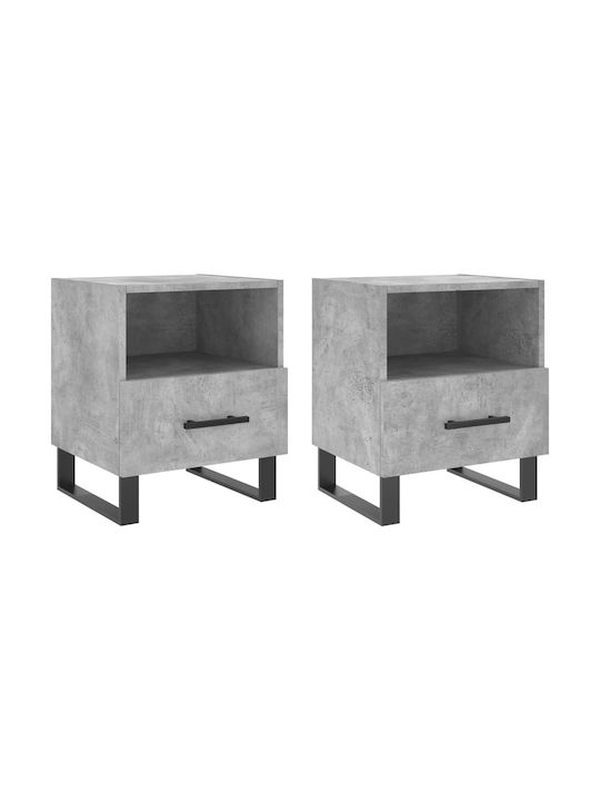 Wooden Bedside Tables 2pcs Gray 40x35x47.5cm